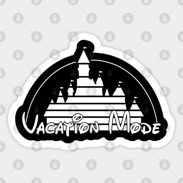 Vacation Mode white Sticker by old_school_designs